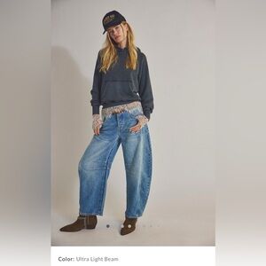 Free People Ultra Light Beam Blue Jeans